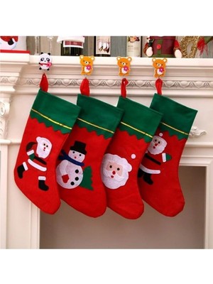 Feyza Design Yılbaşı Temalı 30 cm Çam Ağacı Çorabı, Renkli ve Eğlenceli Dekorasyon