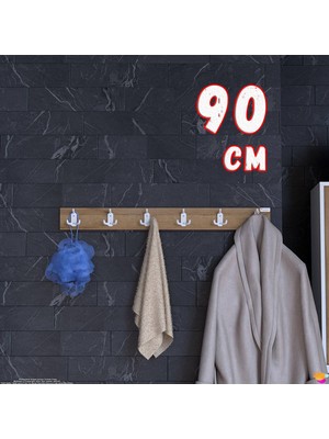 Modilayn Arı Serisi (86,4x9,6 Cm) 6' Lı Set 18 Kancalı Banyo Askısı | Ekstra Düzen ve Yer Tasarrufu