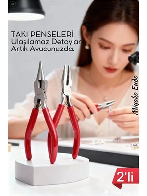 Bfs Profesyonel 2'li Takı Pense Seti 12 cm Takı Yapımı Için Mini Pense Seti