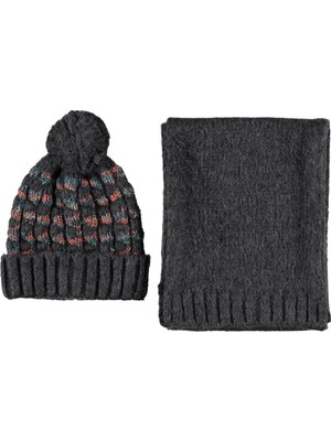 Bipamuk Celerine Tasarım Kadın Premium Kalın Örgü Atkı Bere Seti Yumuşak Dokulu