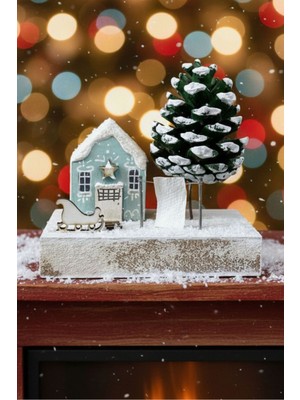 El Yapımı Yılbaşı Temalı Karlı Sahil Kasabası Dekorasyonu