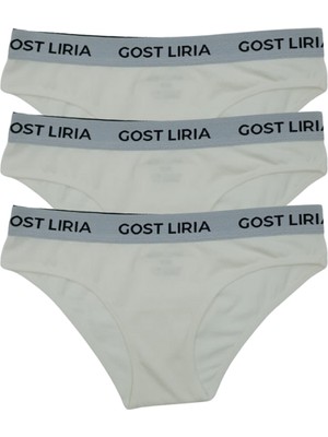 GOST LİRİA - Ivory Kadın Slip  3 lü Paket Ekru