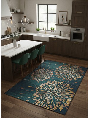 Rose'n Home Arte HD026 Çiçek Figürlü Modern Dekoratif Şönil Salon Oturma Odası Mutfak Halısı