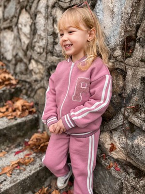 Butik Kız Çocuk %100 Pamuklu Ceketli 2'li Eşofman Takımı