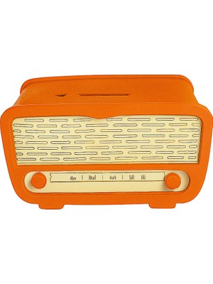 Datatek Radyo Kumbara - Ceviz Ağaçı Işleme - Turuncu