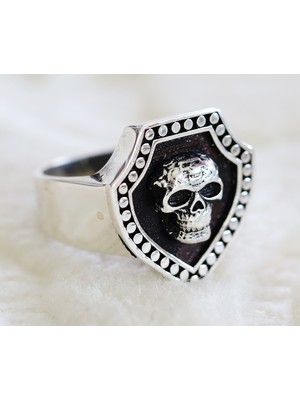 Canka Kuru Kafa 925 Ayar Gümüş Erkek Yüzük