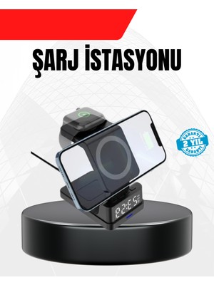 Lims LED Dijital Saatli Kablosuz Şarj Cihazı – 3 Parlaklık Ayarlı, Şarj Koruma Teknolojili