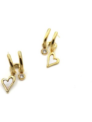 Royaleks Sedef Kalp Küpe - Altın