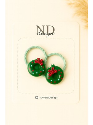 Nuviera Design Yılbaşı Mini Koleksiyonu Lastik Tokalar 2’li Set - 6