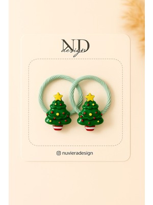 Nuviera Design Yılbaşı Mini Koleksiyonu Lastik Tokalar 2’li Set - 7