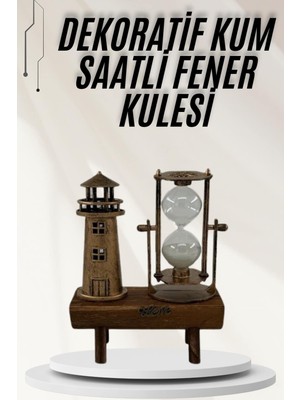 Datatek Hediyelik Eşya Retro Ahşap Deniz Feneri Kum Saati Biblo
