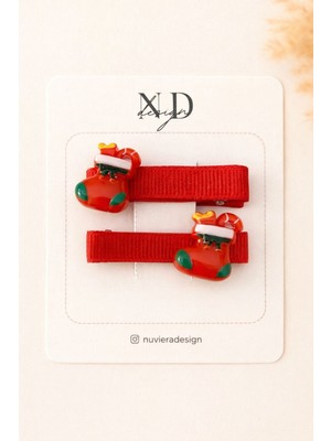 Nuviera Design Yılbaşı Koleksiyonu Klips Tokalar 2’li Set - 1