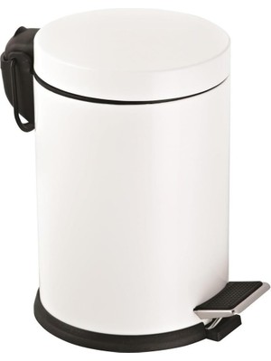 Vinoks Premium Serisi 3 Litre Hacimli Paslanmaz Banyo-Mutfak Pedallı Çöp Kovası Beyaz, 3 Litre