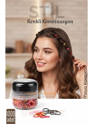 Fantastik Store Silikon Saç Tokası Saç Lastiği Mini Elastik Toka 1000 Adet 2 Renk