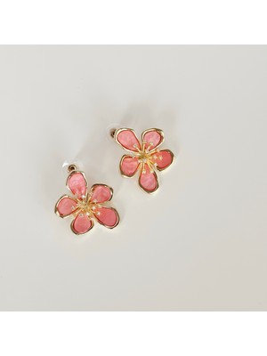 Vesce Atelier Rose Shell Blossom Çelik Küpe