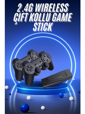 Kaia Retro Game Stick Çift Kol Kablosuz Atari Oyun Konsolu 2.4g Uyumlu