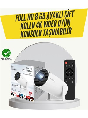 Kaia Kablosuz 4K Projeksiyon – Wi‑fi 6 & Bluetooth 5.0 ile Oyun ve Uygulama Merkezli
