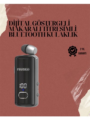 Kaia Su Geçirmez Fineblue F580 Kulaklık – Dijital Ekranlı, Klipsli, Geri Çekilebilir Kablo ve Gürültü Engelleme Özellikli