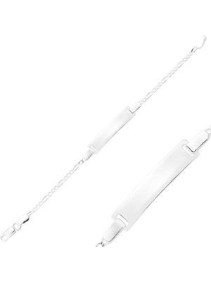 Skygo Gümüş Plaka Çocuk Bileklik