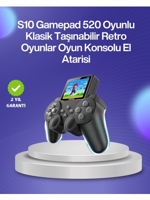 Kaia 500 Oyunlu Nostaljik El Tipi Oyun Konsolu, Taşınabilir Şarjlı Cihaz, Renkli Ekran ve Tv Destekli