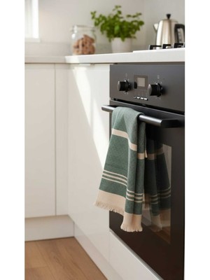 bebekokusu Pamuklu , Püsküllü , Yüksek Emiş Güçlü El ve Kurulama Bezi Mutfak Havlusu 30 x 50 cm - Yeşil