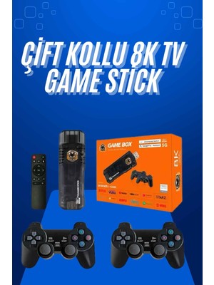 Kaia Game Stick Çift Oyun Konsolu Smart Tv Game Box 8k Ultra Hd 64 GB