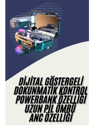 Kaia Bluetooth Kulaklık Android ve Ios Uyumlu Anc Özellikli Dijital Şarj Göstergeli