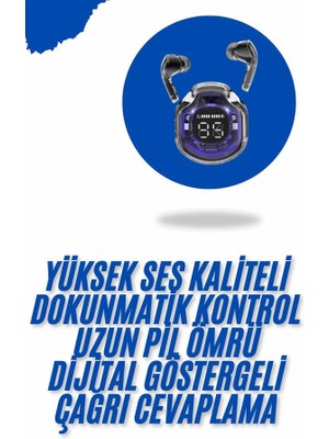 Kaia Kablosuz Dijital Göstergeli Powerbanklı Ios ve  Android Uyumlu Gaming Kulaklık