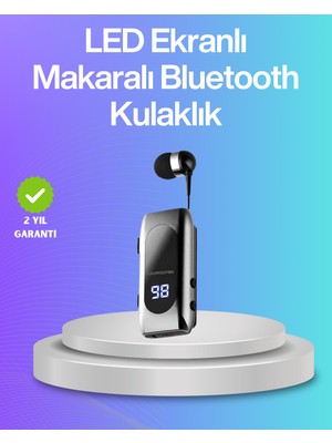 Kaia Bluetooth 5.2 Klipsli Kablosuz Kulaklık – Dijital Ekran & Titreşimli Uyarı