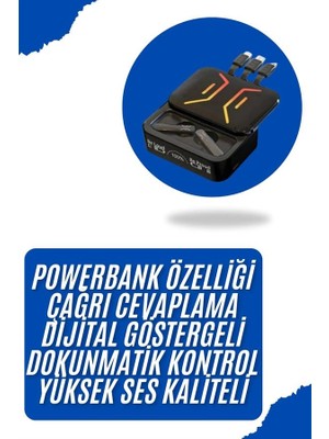 Kaia Gaming Bluetooth Kulaklık Dahili Powerbank Kablolu Düşük Gecikmeli Bluetooth 5.2
