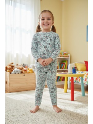 FullaModa Pasta Desenli Polar Kız Çocuk Pijama Takımı