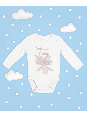 Sevbano Babasının Meleği ! Yazılı Pamuklu Yumuşak Unisex Çıtçıtlı Uzun Kollu Body Zıbın