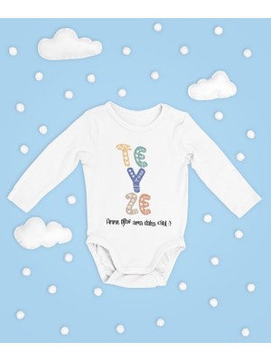 Sevbano Teyze Anne Gibi Ama Daha Cool Yazılı Pamuklu Yumuşak Unisex Çıtçıtlı Uzun Kollu Body Zıbın