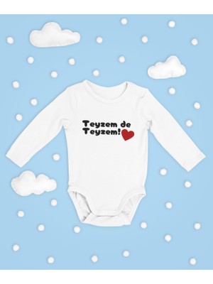 Sevbano Teyzem De Teyzem ! Yazılı Pamuklu Unisex Çıtçıtlı Uzun Kollu Body Zıbın