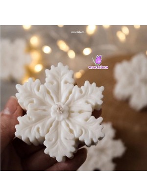 Morlalem Yıldız Kristal Kar Tanesi Silikon Kalıp K-1489, Kokulu Taş Polyester Reçine Sabun Alçı Mum Kalıbı