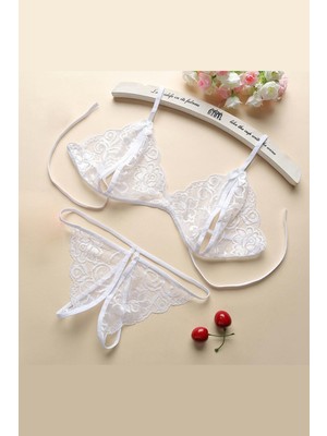 Çamaşır Kenti Kadın Beyaz Dantelli Sütyen Külot Takımı