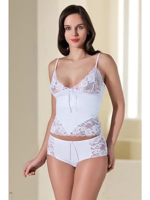Çamaşır Kenti Beyaz Dantelli Iç Çamaşırı Takımı