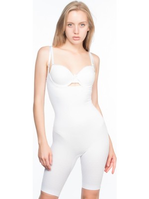 Marsilyan Beyaz Mı Emay 2013  Göğsü Açık Paçalı Boy Korse