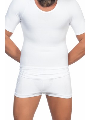 Marsilyan Beyaz Mı Emay E1010 Yarım Kol Erkek Korse Atlet