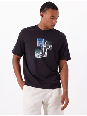 Armani Exchange Bisiklet Yaka Baskılı Koyu Lacivert Erkek T-Shirt XM000269 AF12112 UB101 T-Shırt