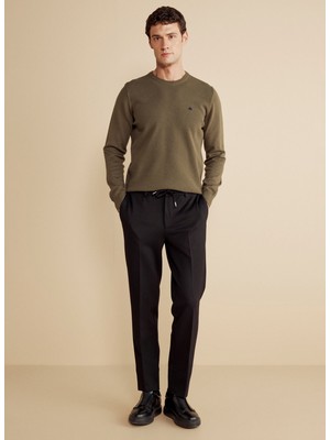 Brooks Brothers Normal Bel Düz Paça Standart Siyah Erkek Pantolon BBFW25MPT011