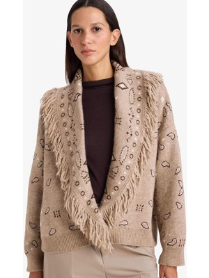 DeFacto Oversize Geniş Kalıp Şal Yaka Triko Hırka G7313AX25WN