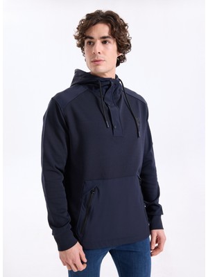 gmg firenze Gmg Fırenze Kapüşon Yaka Lacivert Erkek Sweatshırt GU25MFW08028