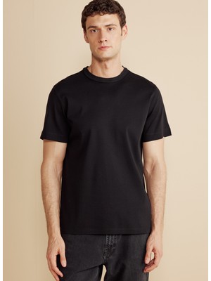 Brooks Brothers Bisiklet Yaka Siyah Erkek T-Shirt BBFW25MTS005