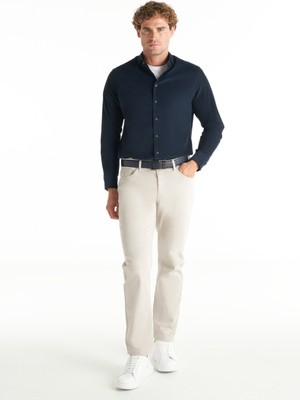 Ted Baker Normal Bel Straight Paça Regular Fit Kum Erkek Pantolon TBMRTR1036