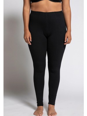 Mamayaga Kadın Beli Lastikli Pamuk Penye Büyük Beden Curve Yüksek Bel Spor Günlük Tayt