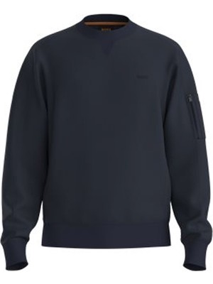 Boss Lacivert Erkek Bisiklet Yaka Relaxed Sweatshirt We_mixed