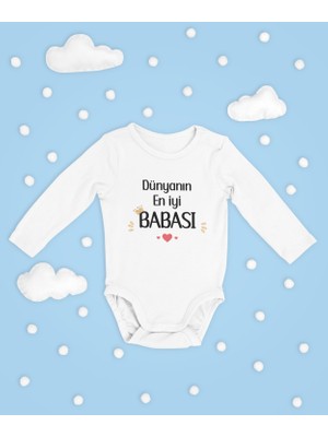 Sevbano Dünyanın En Iyi Babası ! Yazılı Pamuklu Yumuşak Unisex Çıtçıtlı Uzun Kollu Body Zıbın