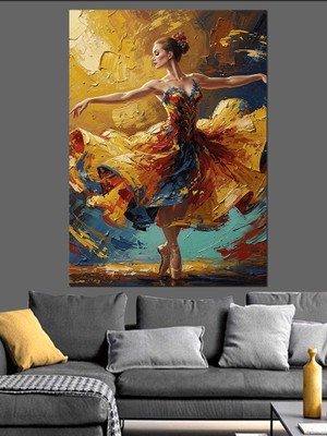 Artmeg Dans Eden Renkli Kadın Dekoratif Kanvas - Mdf Ahşap Tablo