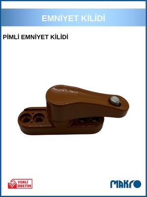 glassmakro Pvc Kapı Pencere Pimapen Balkon Kapısı Çocuk Emniyet Kilidi Hırsız Güvenlik Pimli Metal Kahverengi